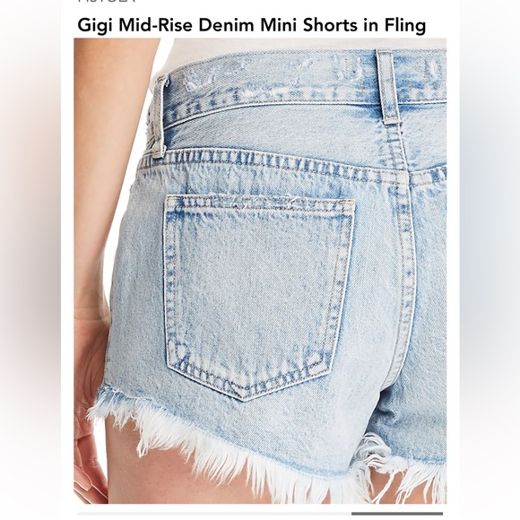 PERFECT CONDITION Pistola Gigi Mid Rise Denim Mini Shorts in Medium Blue size 31 - Picture 4 of 9